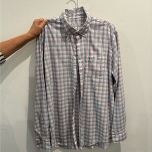 Peter Millar Blue and Pink Plaid Shirt